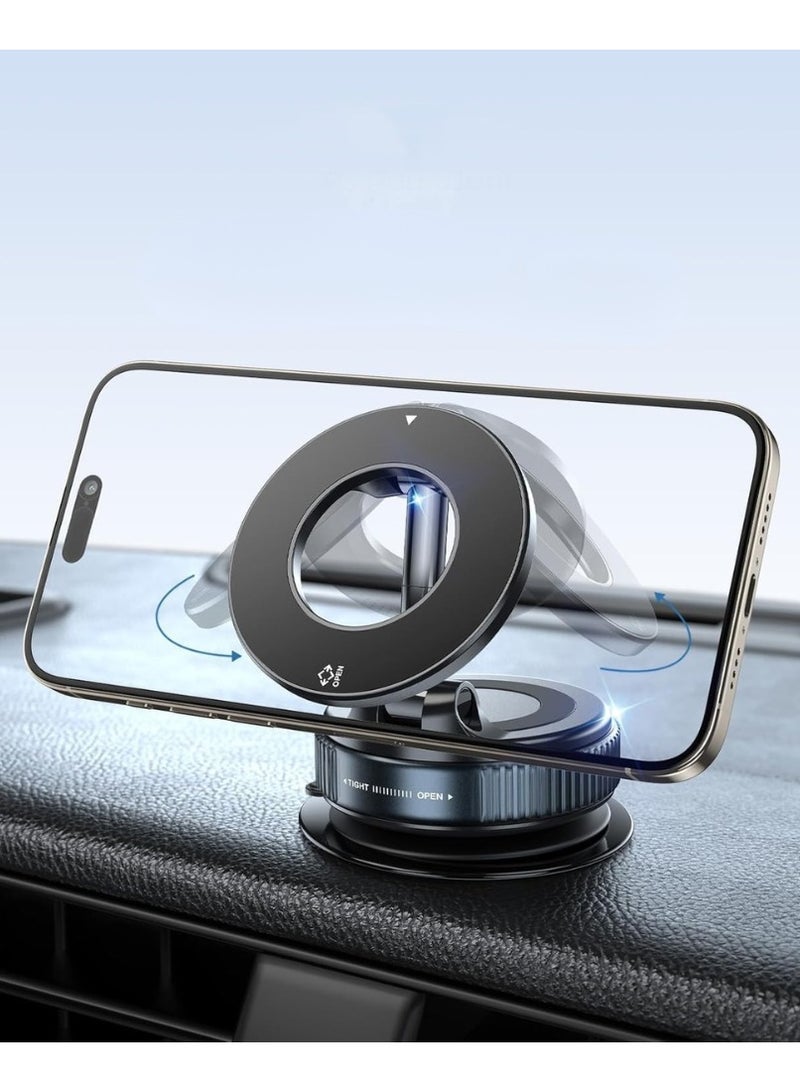 McDou Mobile Holder for Car,Car Phone Holder,Multi-Function Portable Navigation Holder, 360° Rotation, Tri-Fold Design, Strong Magnetic Vacuum Suction Metal Base - Image 1