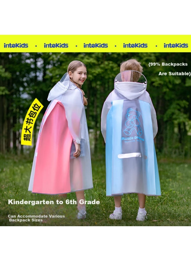 Tiantianzai Kids Raincoat Kindergarten Boys Girls School Backpack-friendly High-quality Cartoon Rain Poncho 703 Pink - Image 3