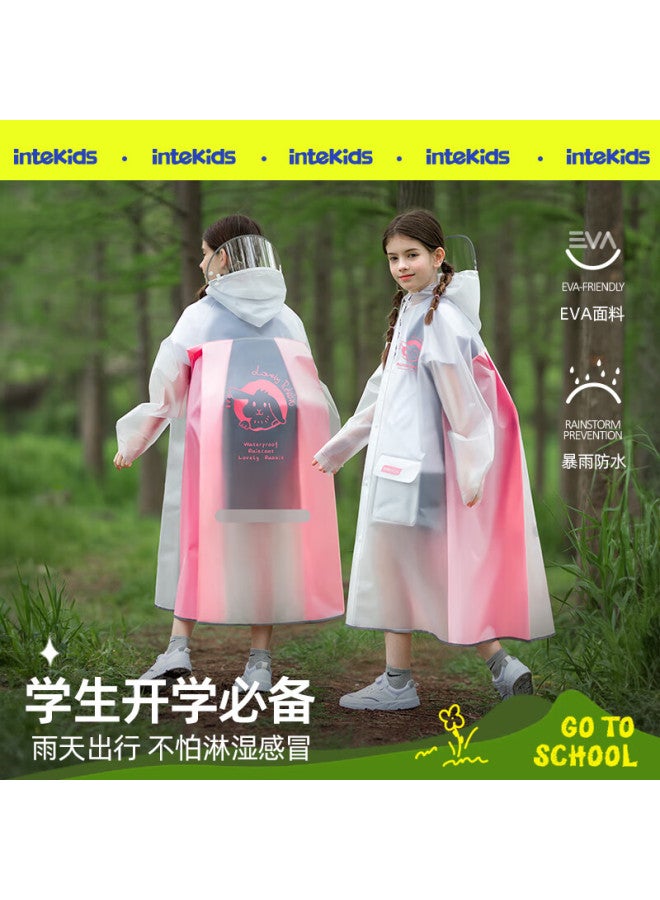 Tiantianzai Kids Raincoat Kindergarten Boys Girls School Backpack-friendly High-quality Cartoon Rain Poncho 703 Pink - Image 1