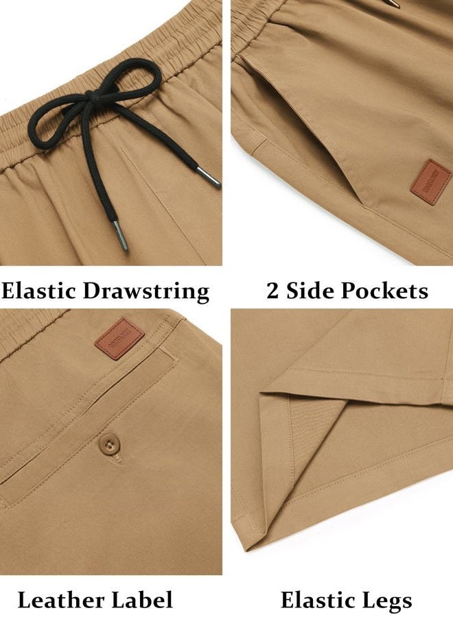 COOFANDY Men's Casual Shorts 42'' Cotton Drawstring Elastic Waist Lightweight Summer Beach Shorts with Pockets - Image 4