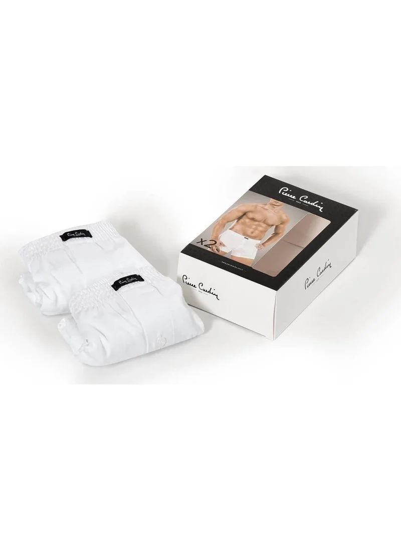 pierre cardin Men's Combed Cotton White Boxer (2 Pack)