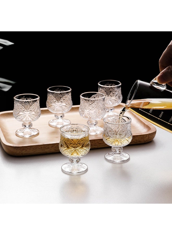 GuRiver Set of 6 glass cups with base for juice and all drinks and for all occasions and receptions Capacity 45ml - Image 4