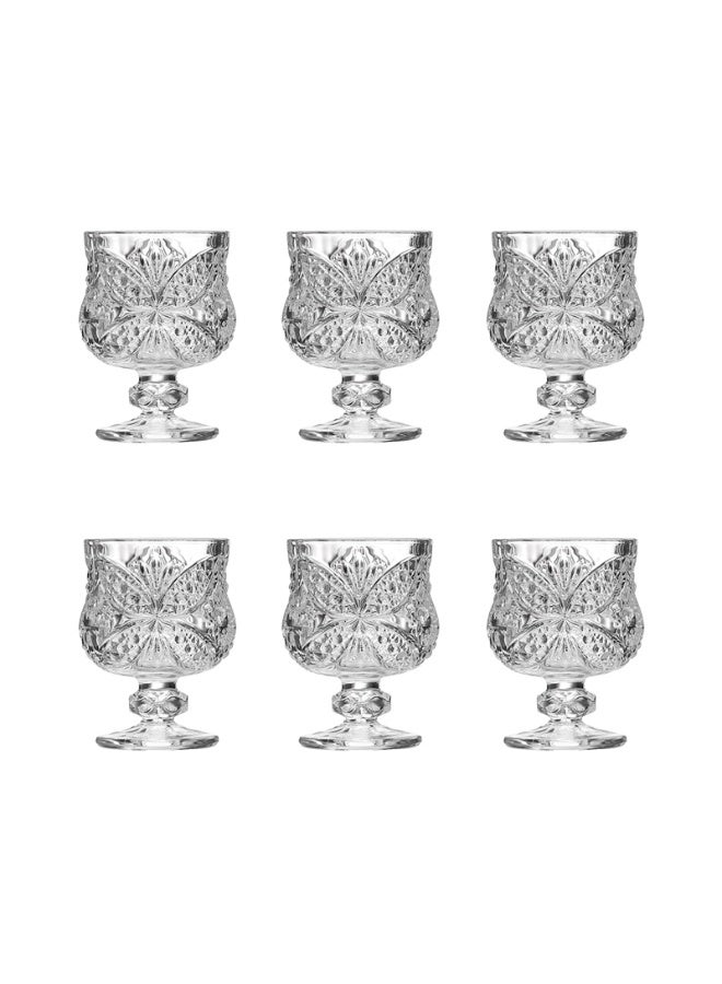 GuRiver Set of 6 glass cups with base for juice and all drinks and for all occasions and receptions Capacity 45ml - Image 1