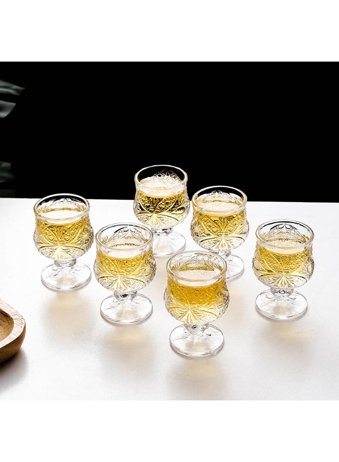 GuRiver Set of 6 glass cups with base for juice and all drinks and for all occasions and receptions Capacity 45ml - Image 5