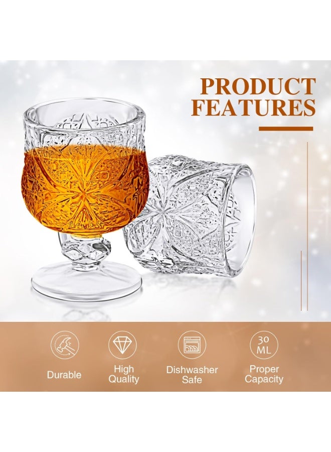 GuRiver Set of 6 glass cups with base for juice and all drinks and for all occasions and receptions Capacity 45ml - Image 3