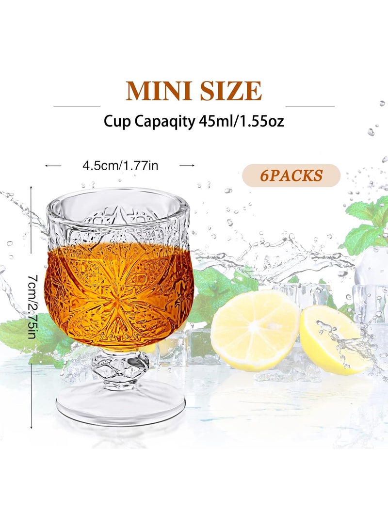 GuRiver Set of 6 glass cups with base for juice and all drinks and for all occasions and receptions Capacity 45ml - Image 2