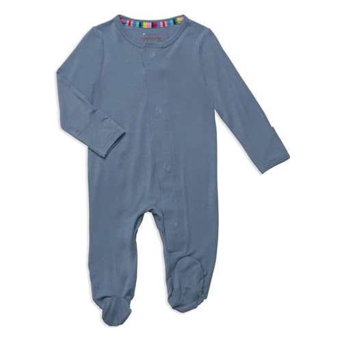 Magnetic Me Boys Modal Magnetic Baby Footie Pajamas | Silky Soft Modal Fabric | Winter Sky | 3-6 Months - Image 1