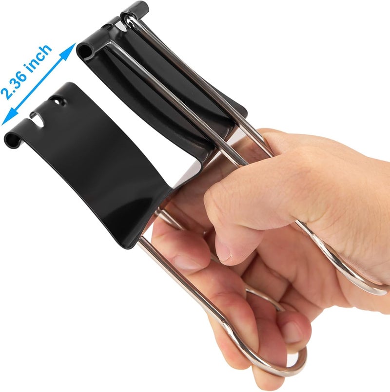 KASTWAVE Extra Large 2.4 Inch Binder Clips, Jumbo Paper Clips for Thick Documents, Big Metal Binder Clamps Ideal for Home, Office, School Stationery Supplies (4 pcs) - Image 2