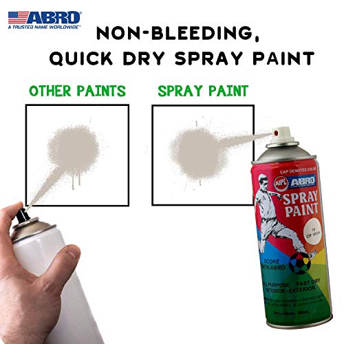 Abro عبرو SP-19 علبة رذاذ ألوان متعددة الاستخدامات (400مل، أبيض فاتح) تجفيف سريع للأعمال اليدوية للمعادن، الخشب، الجدران، السيارات والدراجات - Image 3