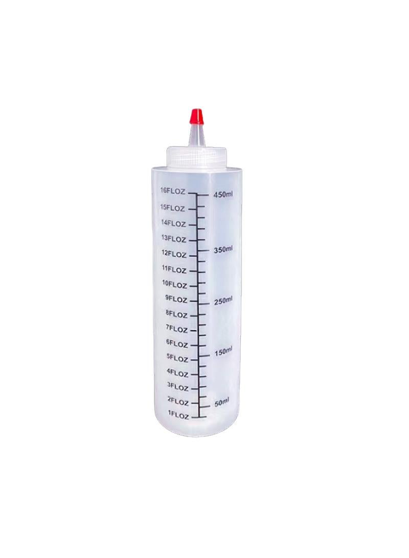 Condiment Squeeze Bottles, 12 Pack 450 ML Plastic Bottles With Red Tip Cap Tie Dye Empty Paint Bottle White  - Image 1