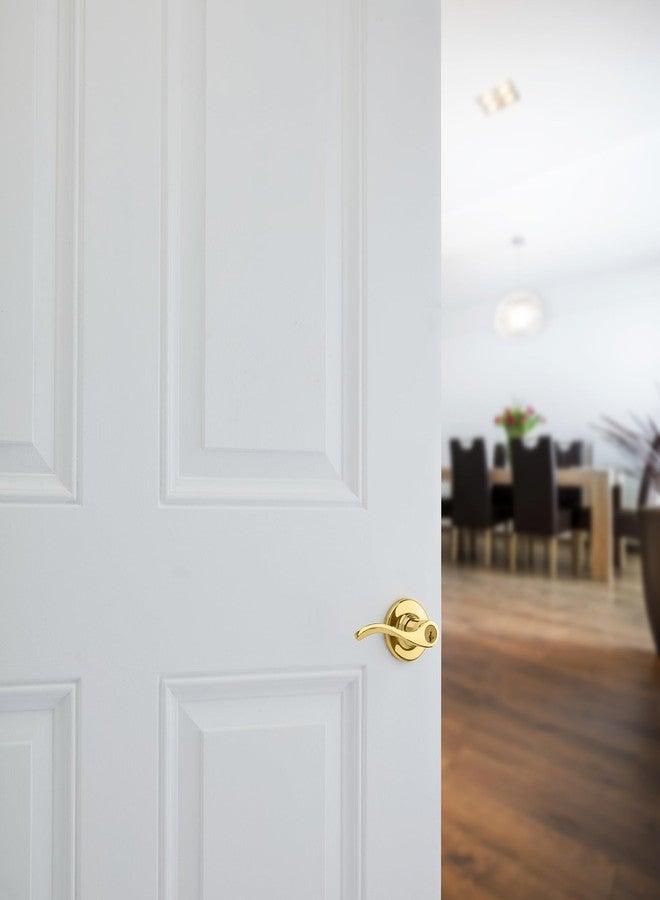 كويكسيت مقبض باب Kwikset Balboa مع قفل ومفتاح، ذراع خارجي قابل للعكس وآمن، مناسب للمداخل الأمامية وغرف النوم، مصنوع من النحاس المصقول، مقاوم للعبث، مزود بنظام إعادة برمجة المفتاح الذكي. - Image 2
