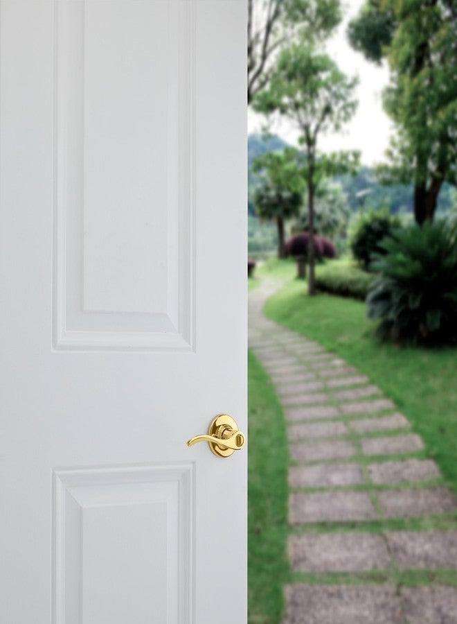 كويكسيت مقبض باب Kwikset Balboa مع قفل ومفتاح، ذراع خارجي قابل للعكس وآمن، مناسب للمداخل الأمامية وغرف النوم، مصنوع من النحاس المصقول، مقاوم للعبث، مزود بنظام إعادة برمجة المفتاح الذكي. - Image 3