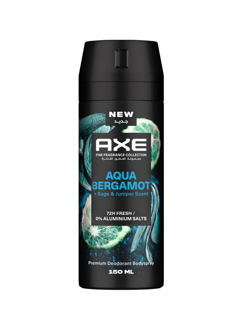 Axe Fine Fragrance Premium Deodorant Body Spray Aqua Bergamot 150ml - Image 1