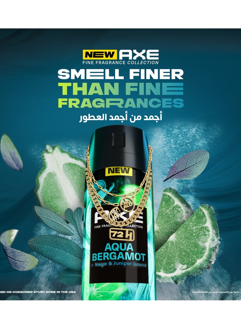 Axe Fine Fragrance Premium Deodorant Body Spray Aqua Bergamot 150ml - Image 3