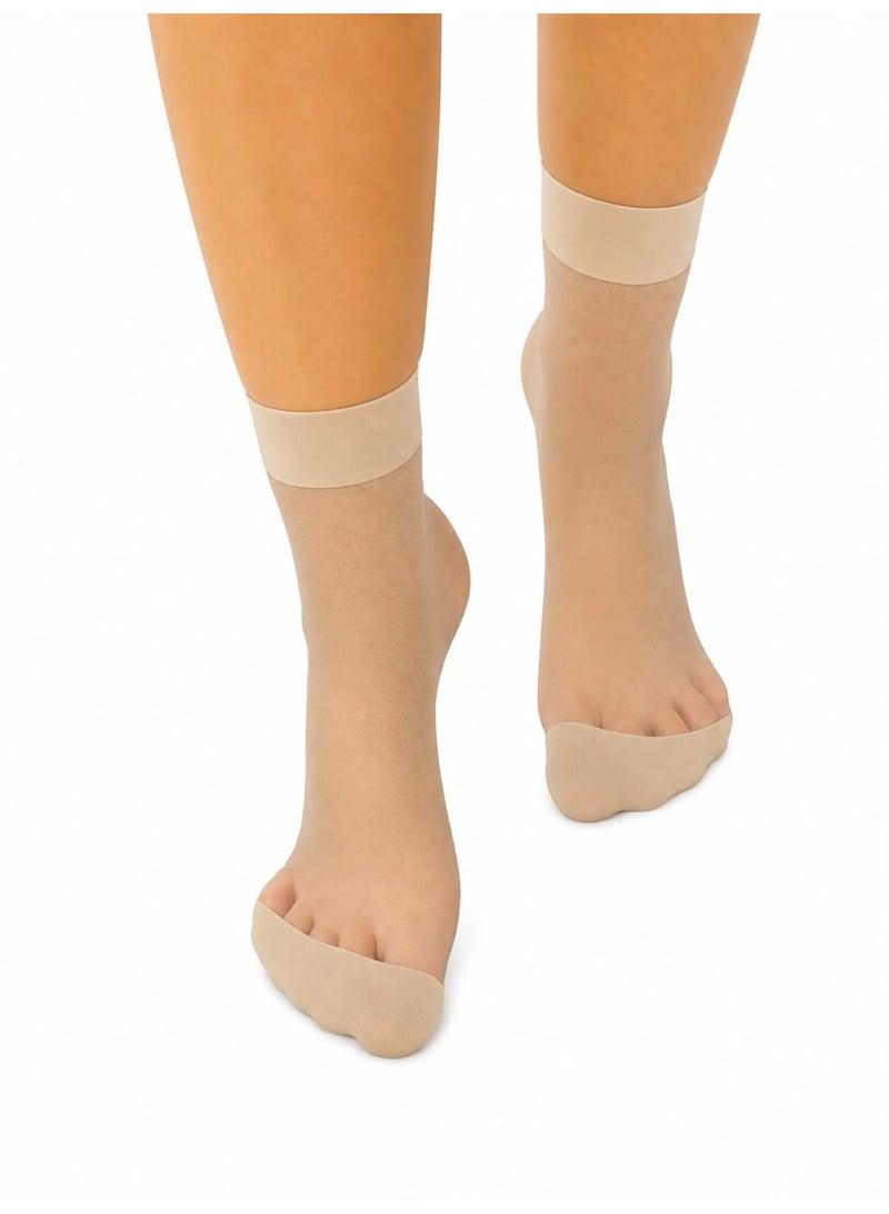 3 Pair of socks Silvy voile socquette  beige