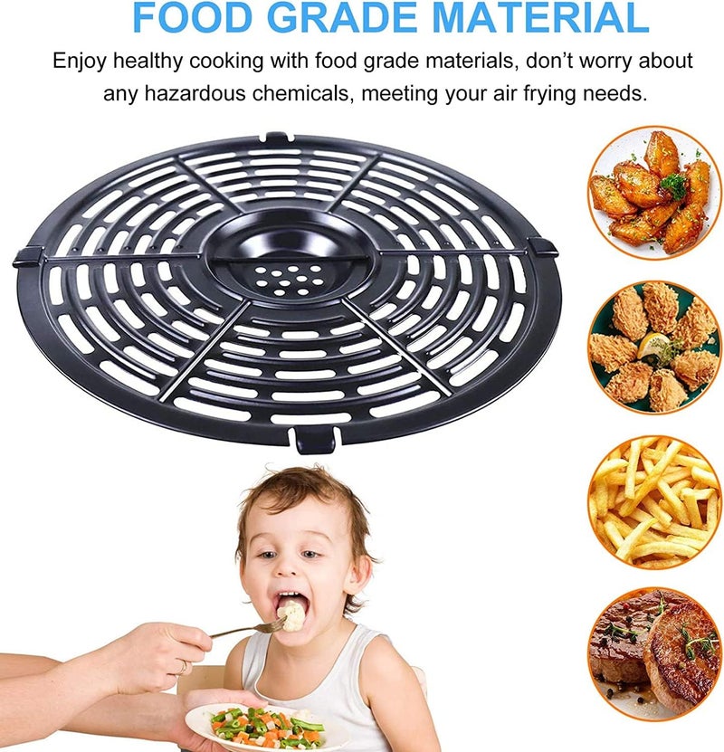 GWY Air Fryer Grill Pan for Power XL 5QT Air fryer, 8.7'' 5QT Round Non-Stick Replacement Tray Rack Parts Accessories Crisper Plate Grill Plate, Dishwasher Safe - Image 4