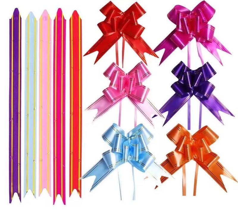 Improvhome 100Pcs Pull Flower Ribbon for Gift Wrap & Decoration Multicolor Pull Ribbon Bows (Size : 15) Pull Ribbons for Gift Wrapping (Multicolor) (15) - Image 1