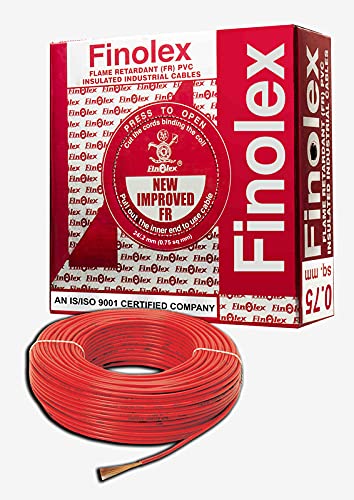 Finolex FR PVC Silver 1.00 SQ.MM Insulated Wire for Industrial & Domestic Use | Home Electric Wires | Red Color 90 Meter - Image 1