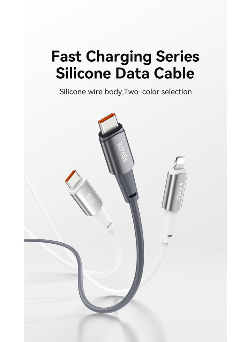 LANEX Lanix LS55CL Silicone Fast Charging Cable for iPhone 1.5m USB-C to Lightning 30W PD for iPhone 14, 14 Plus, 14 Pro, 14 Pro Max, iPhone 13, 12, 11, XS, Pro Max, Pro, Mini, SE, iPad 9 - Image 3