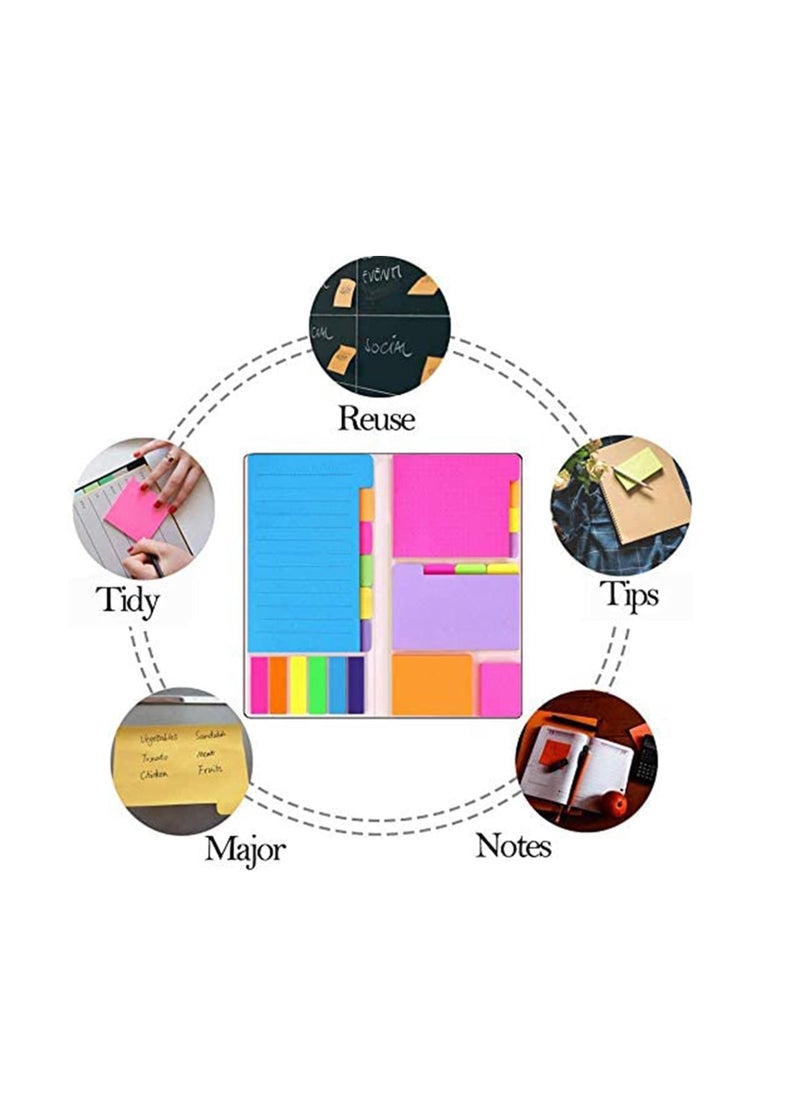 SYOSI - Sticky Notes Set with Bookmark Index for Planner Bullet Journaling Notebook Textbook Calendar, 60 Ruled (4x6), 40 Dotted (3.8x3), 40 Blank (3.5x2.6), 60 Orange and Pink, 25 per Color - Image 1
