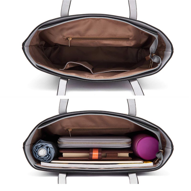 Soperwillton Handbags and Purses for Women Shoulder Tote Bags Top Handle Satchel Purse Set 5pcs - Image 5