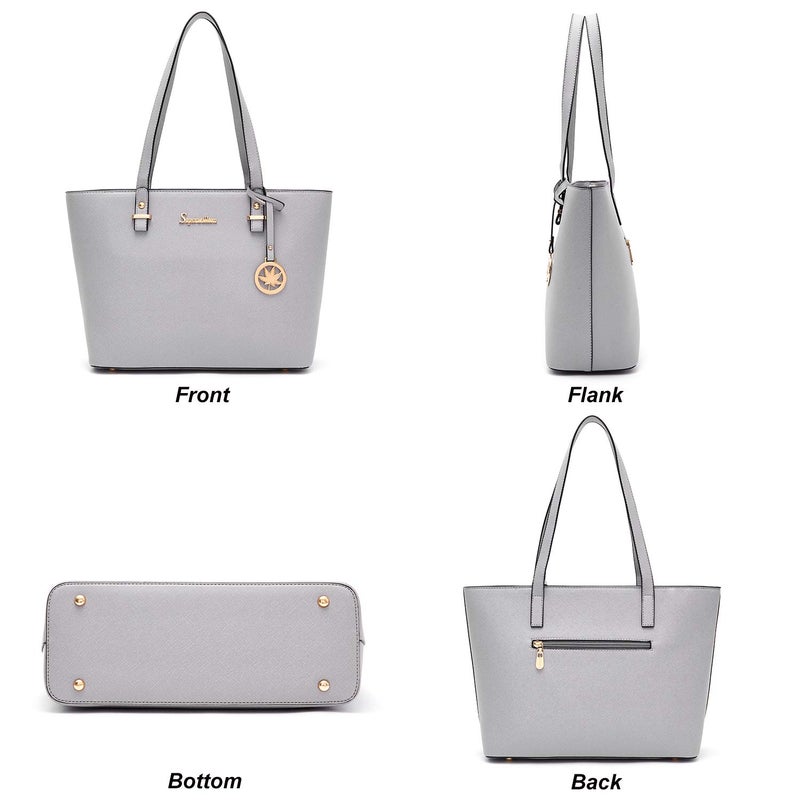 Soperwillton Handbags and Purses for Women Shoulder Tote Bags Top Handle Satchel Purse Set 5pcs - Image 2