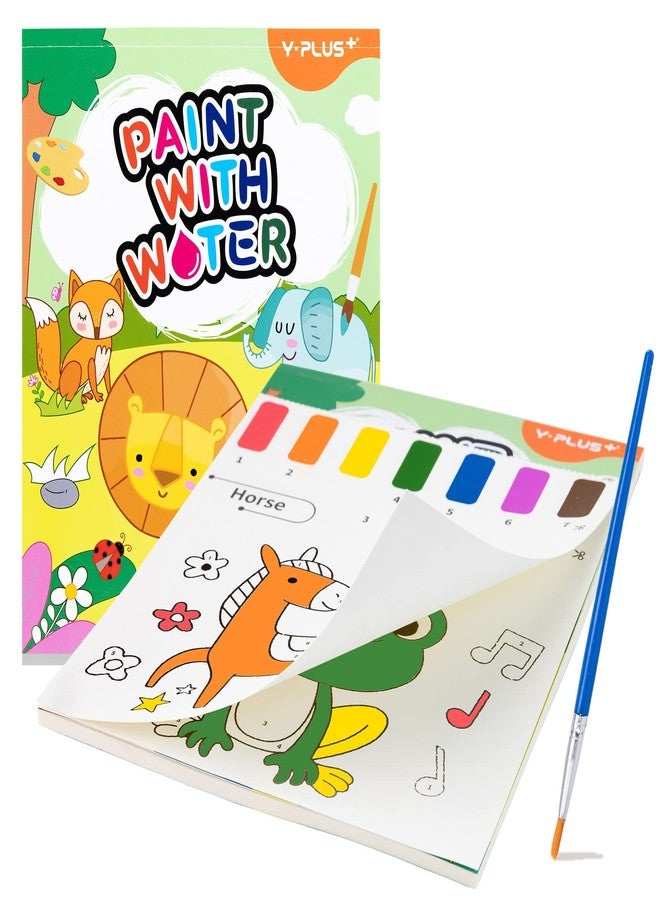 YPLUS Paint with Water Books for Toddlers, Art Craft Toys Watercolor Painting Paper for Kids Gift for Drawing with Brush - Animals - Image 1