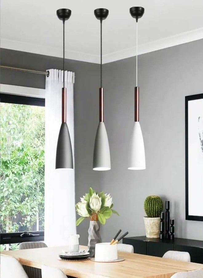 Avior Wood Ceiling Hanging Lights for Dining Table, Living Room Pendant Lamp, Lights for Kitchen Island, Restaurants and Cafe (Pack of 3) - Image 1