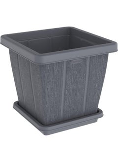 Cosmoplast 45 لتر مزرعة مربعة من خشب الأرز مع صينية 45x46x40 سم  - Image 1