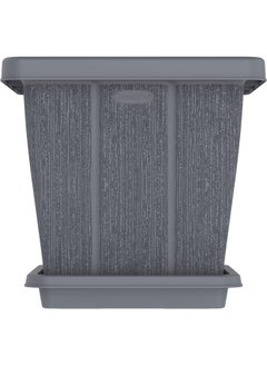 Cosmoplast 45 لتر مزرعة مربعة من خشب الأرز مع صينية 45x46x40 سم  - Image 2