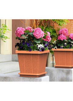 Cosmoplast 45 لتر مزرعة مربعة من خشب الأرز مع صينية 45x46x40 سم  - Image 5