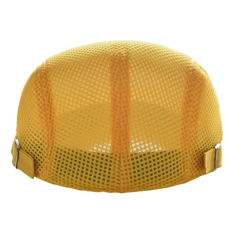 VOBOOM Men Breathable Mesh Summer Hat Adjustable Newsboy Beret Ivy Cabbie Flat Cap (Yellow) - Image 4