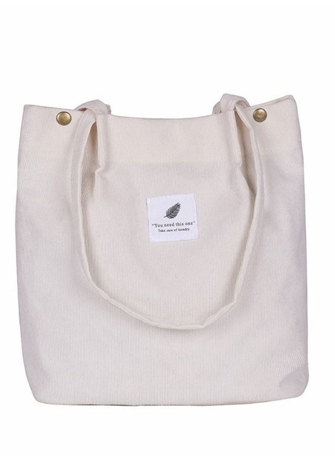SYOSI Bags, Corduroy Tote Bag, for Women Girl Canvas Shoulder Cord Purse, Women's Storage Shoulder Bag, for Work Beach Lunch Travel School Shopping  - Image 1