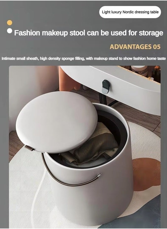 Set of 2 Modern Luxury Dressing Table with Tempered Glass Top, Rotatable Tri-Color LED Vanity Mirror, 4 Spacious Drawers, and Soft-Cushioned Stool – Fully Assembled Elegant Vanity Dresser - pzsku/Z2E1798ADC021C696DADCZ/45/_/1735229782/9a94cfbf-568b-4a81-9357-49947533936a