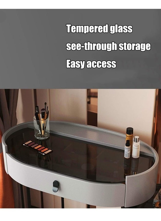 Set of 2 Modern Luxury Dressing Table with Tempered Glass Top, Rotatable Tri-Color LED Vanity Mirror, 4 Spacious Drawers, and Soft-Cushioned Stool – Fully Assembled Elegant Vanity Dresser - pzsku/Z2E1798ADC021C696DADCZ/45/_/1735229793/22c2bc49-1995-47cd-9fd4-4c02b505b99b
