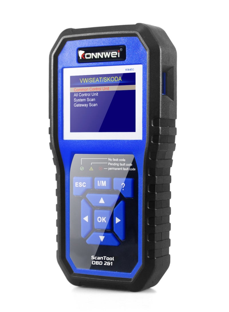 Konnwei OBDII Scanner Code Reader Engine Fault Reader Erase/Reset Fault Codes Diagnostic Scanner Replacement for VW Audi Skoda(German Ver) - Image 2