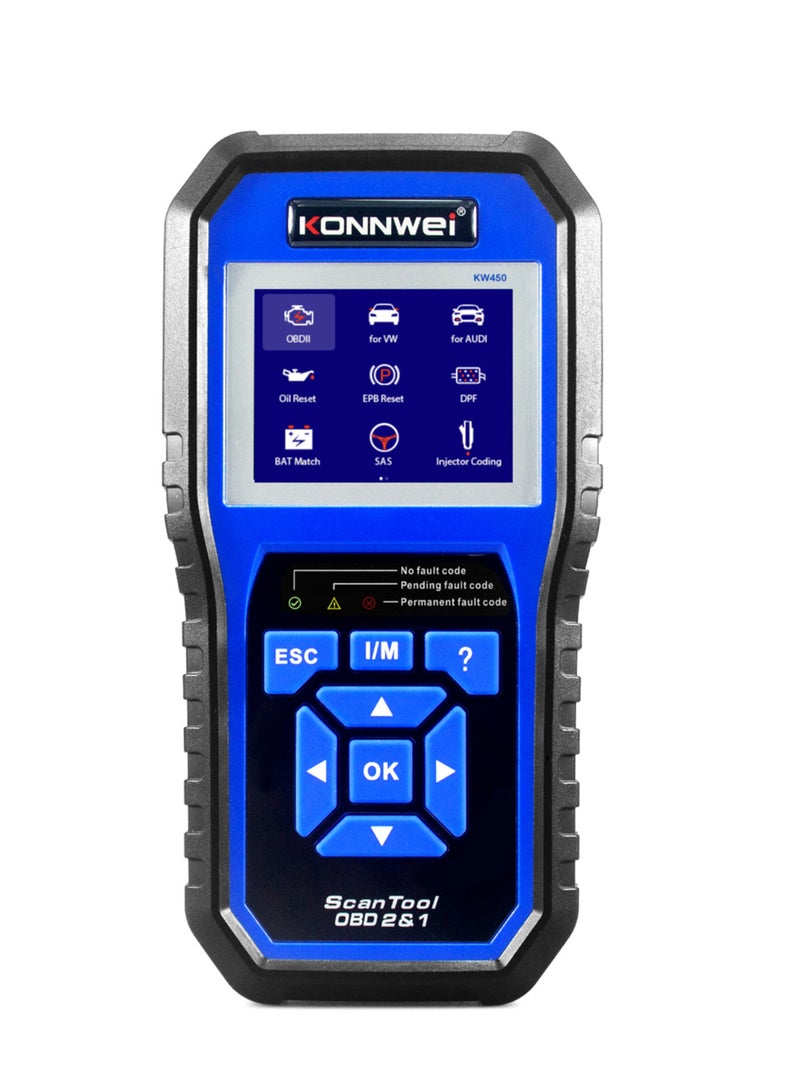 Konnwei OBDII Scanner Code Reader Engine Fault Reader Erase/Reset Fault Codes Diagnostic Scanner Replacement for VW Audi Skoda(German Ver) - Image 3