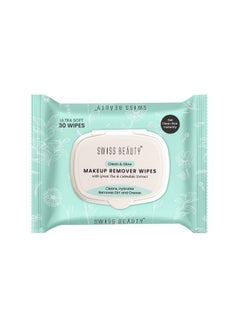 Clean & Glow Makeup Remover Wipes | With Green Tea And Calendula Extracts| Cleansing And Hydrating Facial Wipes| 30 Wipes