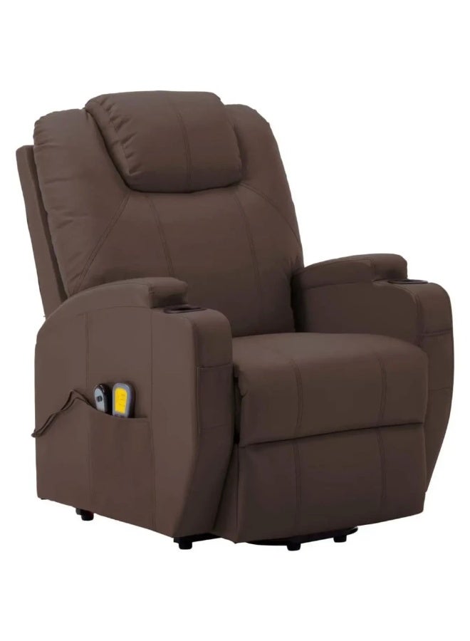 فيداكسل كرسي تدليك قائم من فيدا إكس إل، بني اللون، مصنوع من الجلد الصناعي، قابل للتعديل كهربائياً - Image 2