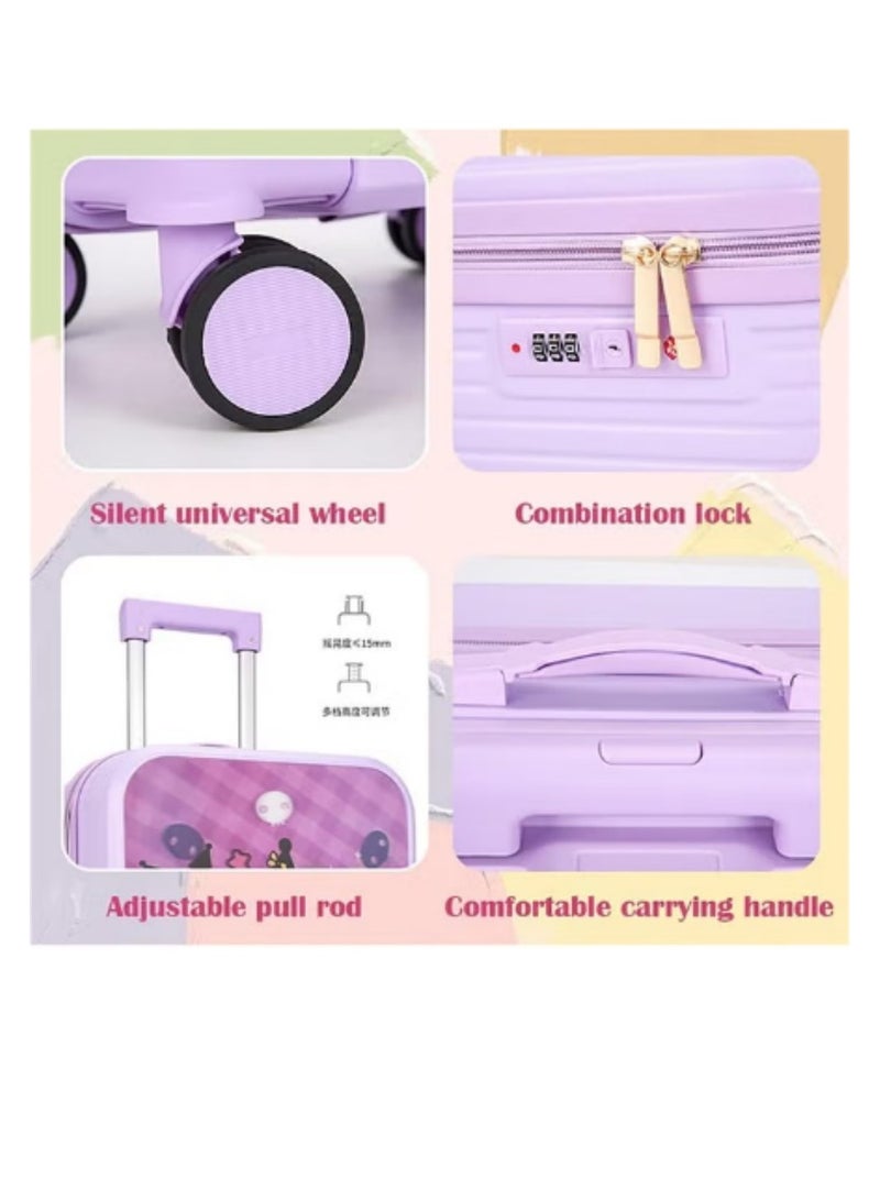 Kids Luggage, 20" Carry on Suitcase with Universal wheels and 3D Transform Pattern Sticker , Travel Luggage, Lightweight Carry On Luggage, Trolley Luggage for Children Toddlers（Vertical）  - Image 3