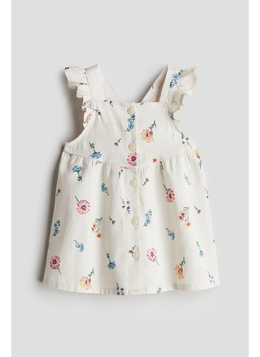 اتش اند ام Flounce-Trimmed Cotton Dress