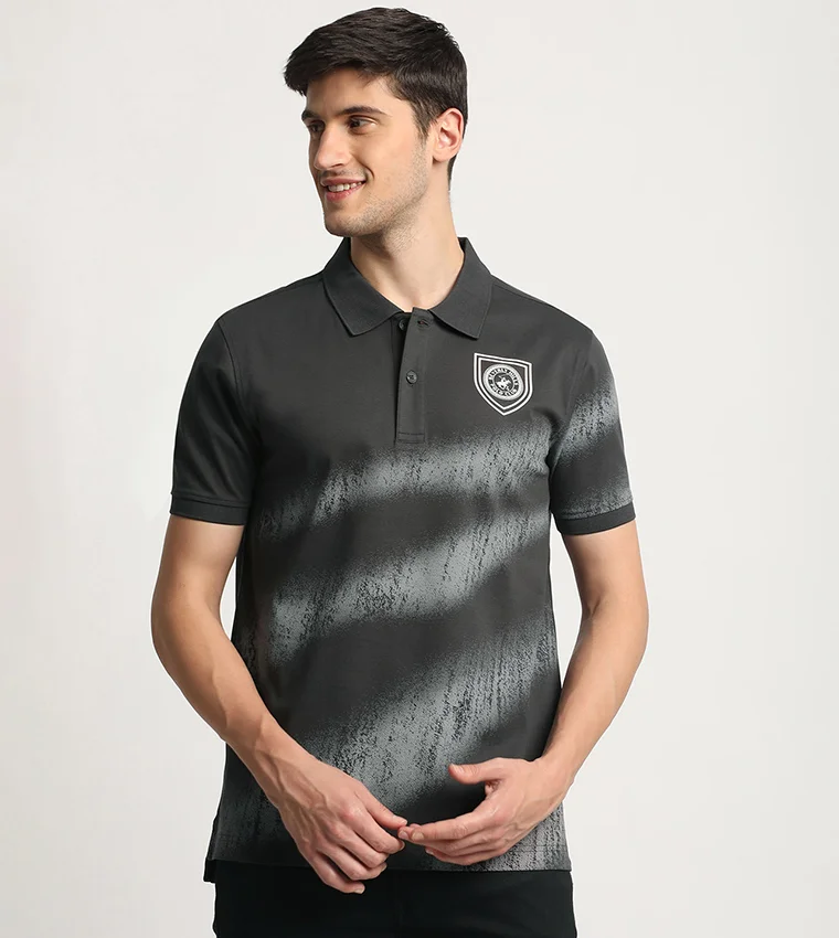 BEVERLY HILLS POLO CLUB Regular Fit Ombre-Dyed Polo T-Shirt