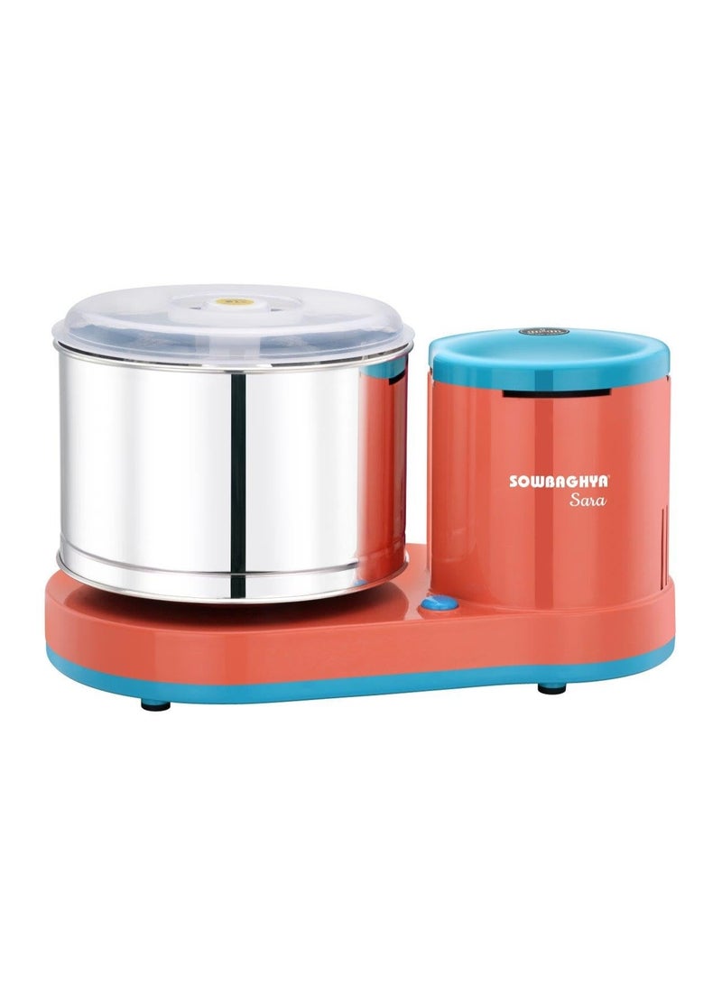 Sowbaghya Sara 2Liters Table Top Wet Grinder with Coconut Scrapper & Atta Kneader (Orange, Electric) | Heavy Duty Motor | Ideal for Your Kitchen - Image 1
