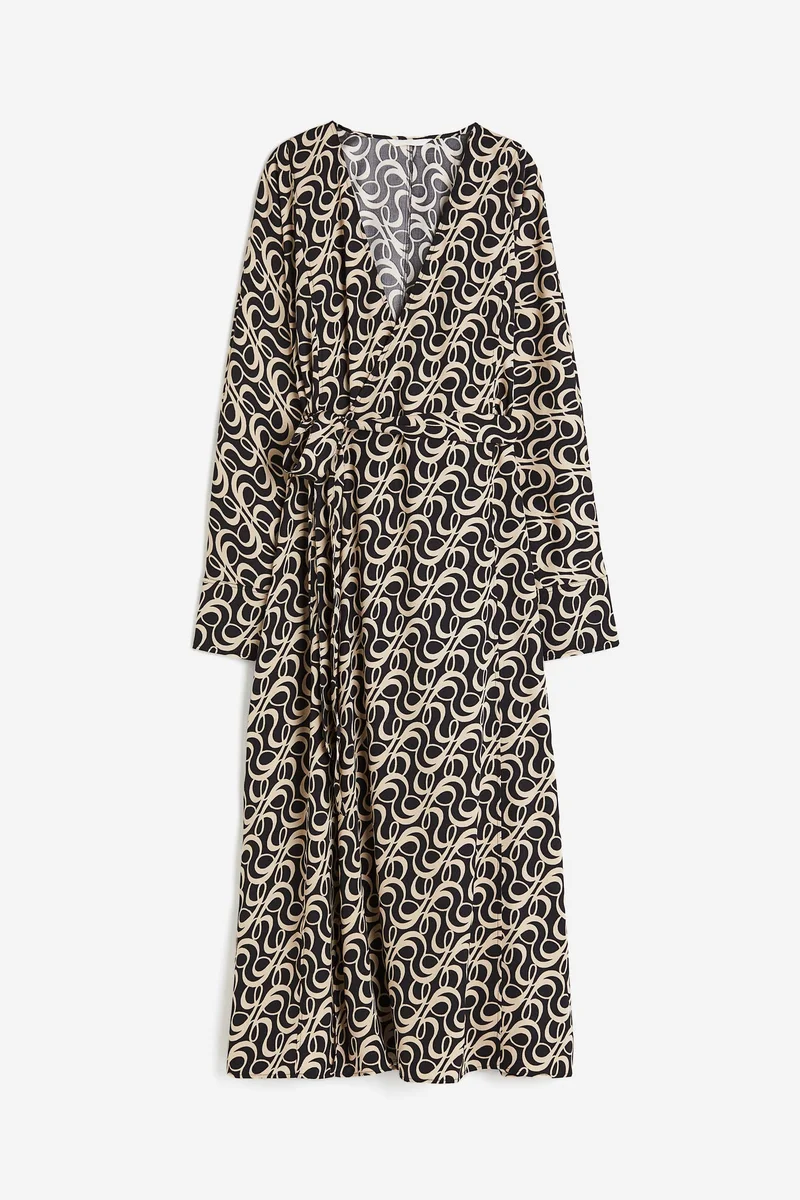 H&M Tie Detail Printed Dress