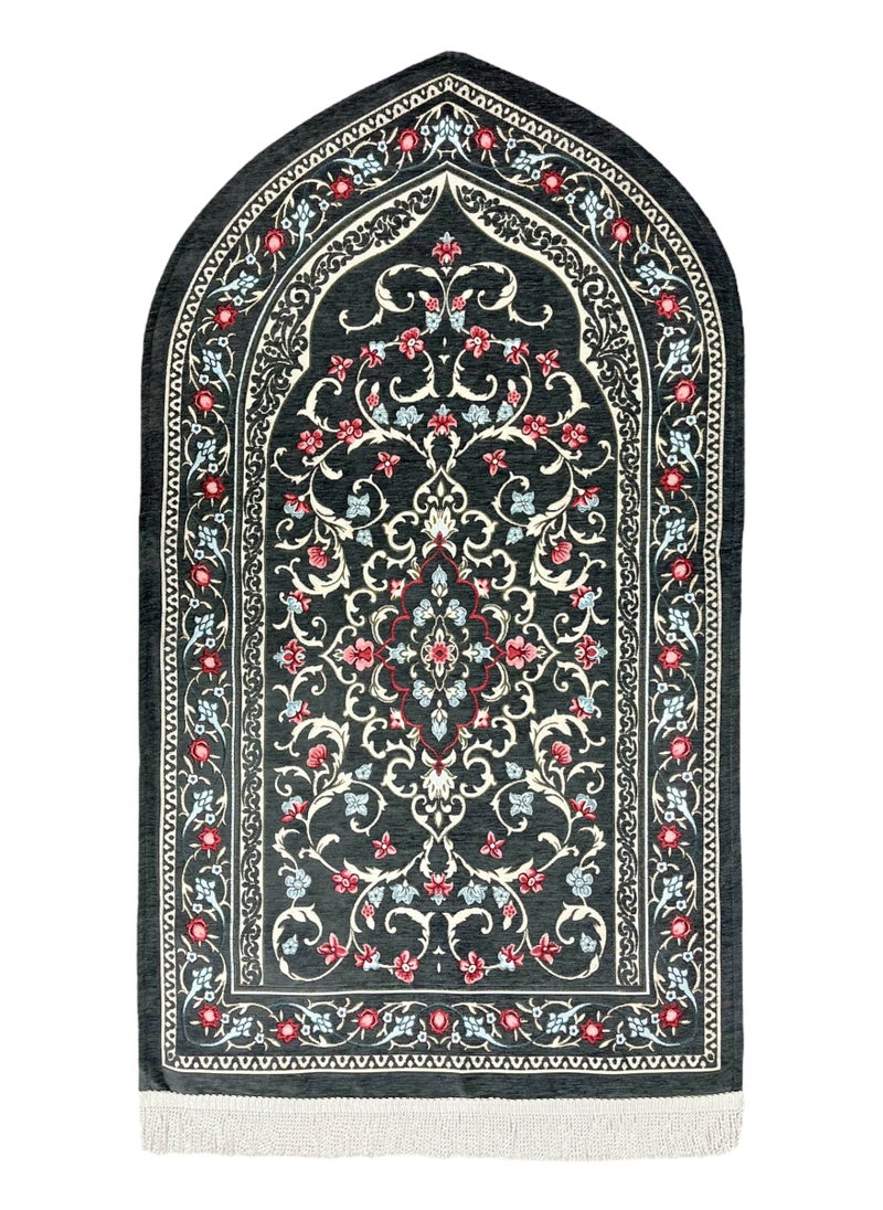 AL-HRAER - Chenille Prayer Mat Quilted And Filled With Thermal Sponge And Sewn In The Shape Of A Mihrab In An Innovative And Modern Way With A Soft Texture And Consistent Colors Size 120X65 Cm - Image 1