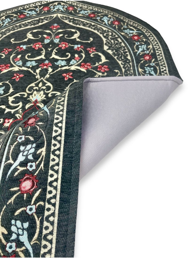 AL-HRAER - Chenille Prayer Mat Quilted And Filled With Thermal Sponge And Sewn In The Shape Of A Mihrab In An Innovative And Modern Way With A Soft Texture And Consistent Colors Size 120X65 Cm - Image 1