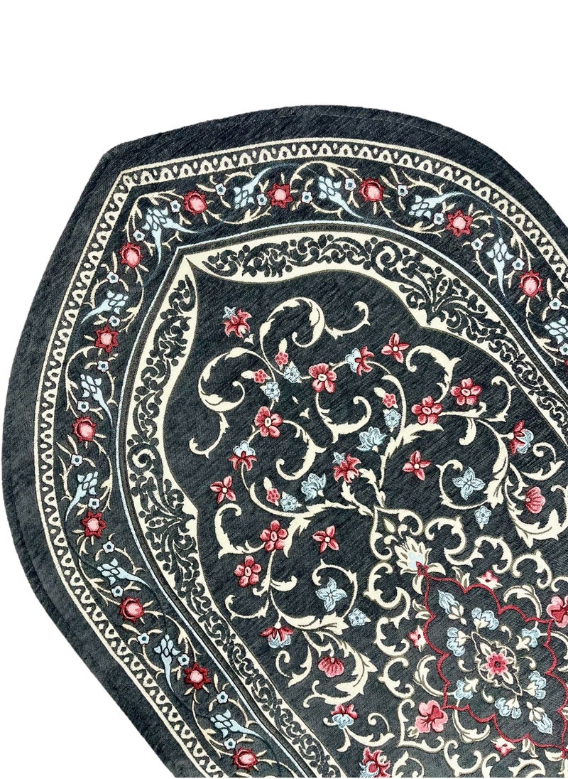 AL-HRAER - Chenille Prayer Mat Quilted And Filled With Thermal Sponge And Sewn In The Shape Of A Mihrab In An Innovative And Modern Way With A Soft Texture And Consistent Colors Size 120X65 Cm - Image 1