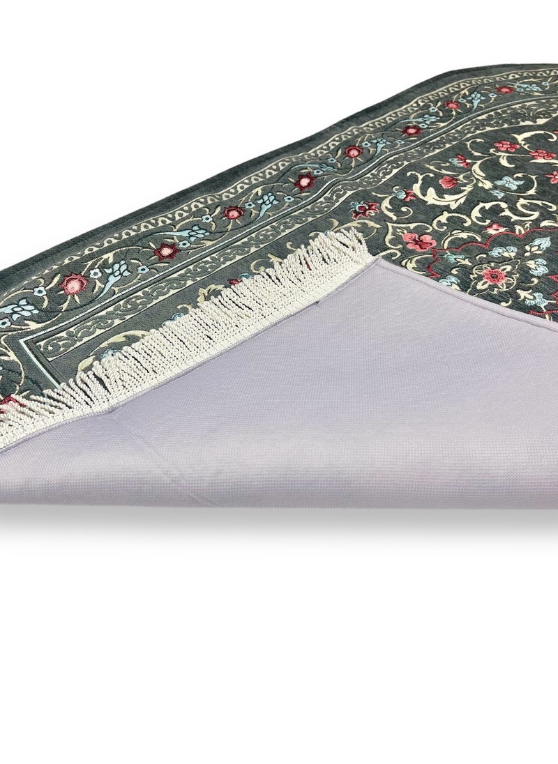 AL-HRAER - Chenille Prayer Mat Quilted And Filled With Thermal Sponge And Sewn In The Shape Of A Mihrab In An Innovative And Modern Way With A Soft Texture And Consistent Colors Size 120X65 Cm - Image 1