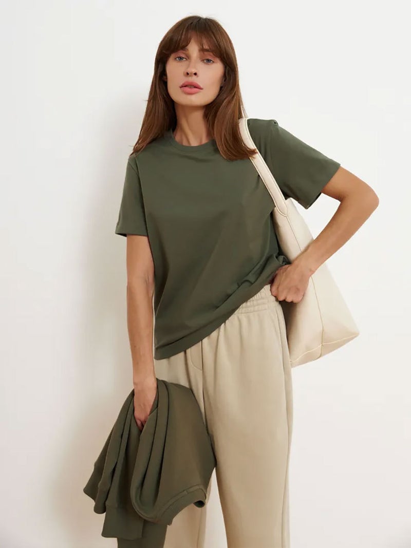 Short-Sleeved T-Shirt 2025 Women'S Fashion Casual Home Commuter All-Match Round Neck Short-Sleeved T-Shirt - Image 1