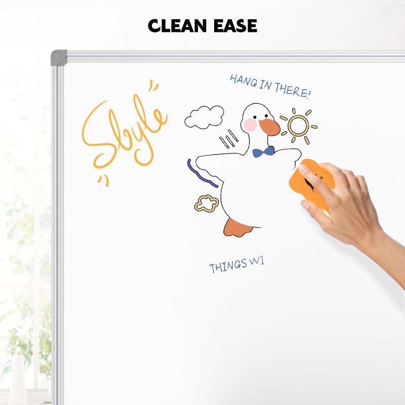 Lockways White Board Dry Erase Board 48 x 36 Inch, Magnetic Whiteboard 4 x 3, Silver Aluminium Frame, Set Including 1 Detachable Aluminum Marker Tray, 3 Dry Erase Markers, 8 Magnets - Image 5